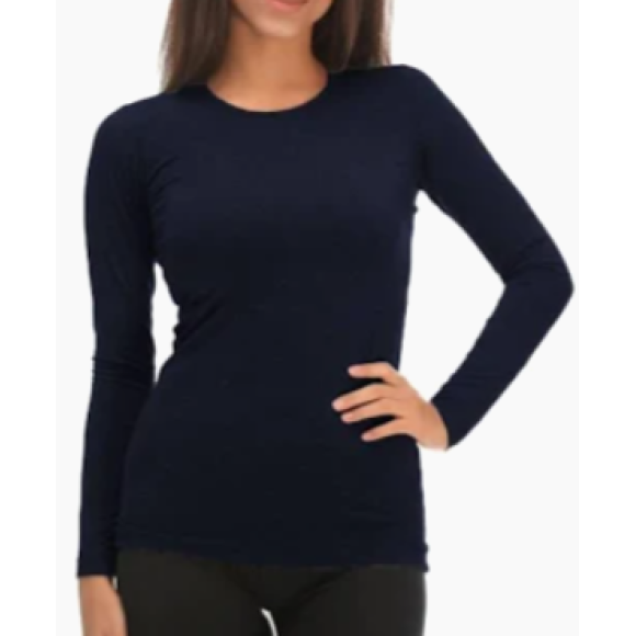 JADEA - MAGLIA GIROCOLLO DONNA  - BLU -COD.4055