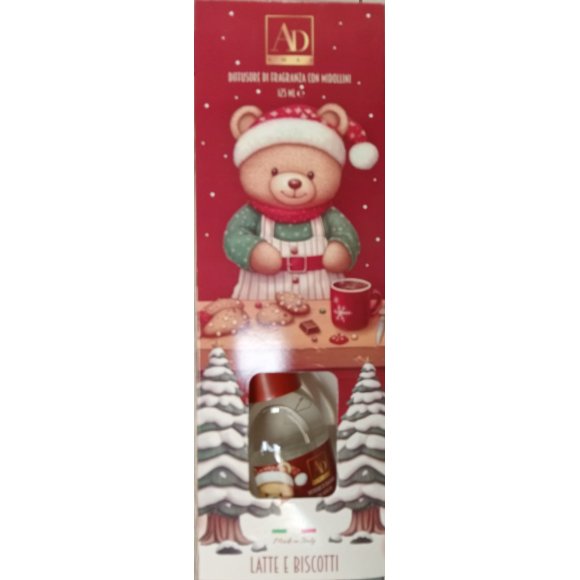 NATALE AD Diffusore Fragranze con midollini LATTE& BISCOTTI 125ML
