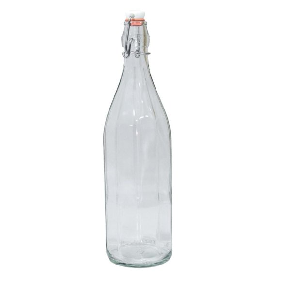 BOTTIGLIA COSTOLATA ACQUA IN VETRO - 1 LITRO 
