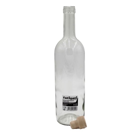 BOTTIGLIA VETRO BORDEAUX CON TAPPO 750ML