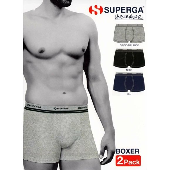 SUPERGA - 2 PEZZI BOXER UOMO COD.SU457 - COLORI ASSORTITI  