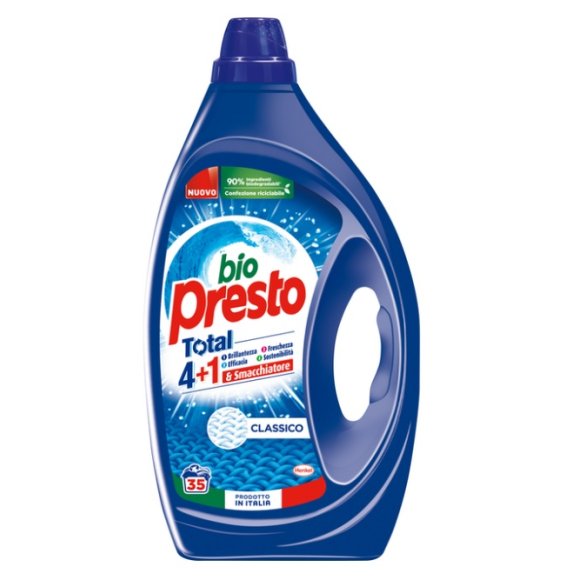 BIO PRESTO DETERSIVO LIQUIDO BUCATO LAVATRICE CLASSICO 35 LAVAGGI