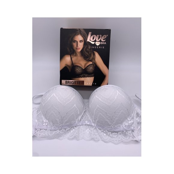LOVE&BRA - REGGISENO A FASCIA DONNA "BRIGITTE" - BIANCO
