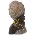 FIGURA BUSTO AFRICANA IN RESINA 35 CM - DORATA