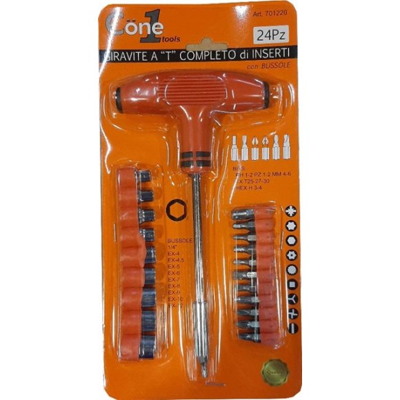 CACCIAVITE A "T" CON INSERTI - 21 PEZZI