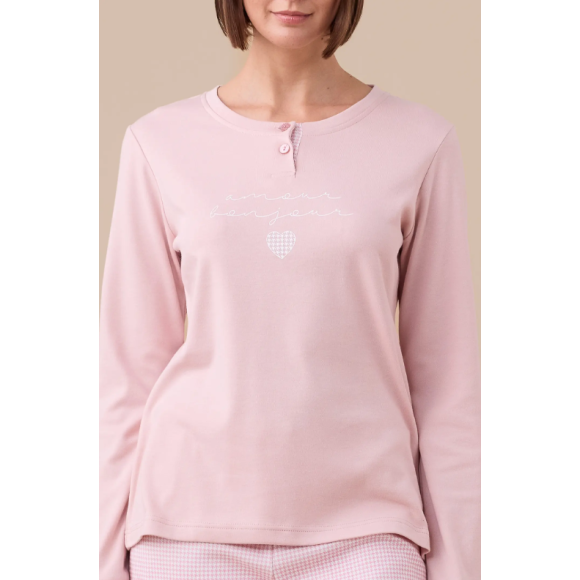 NOI DI NOTTE-Pigiama Donna Caldo Cotone Articolo Poule FA9188 