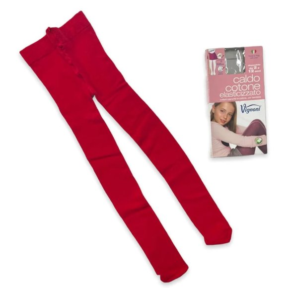 VIGNONI - COLLANT BAMBINA CALDO COTONE - ROSSO