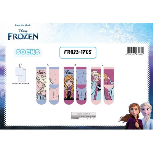 SET 3 PAIA CALZINI FROZEN BAMBINI - DAL 23 AL 34