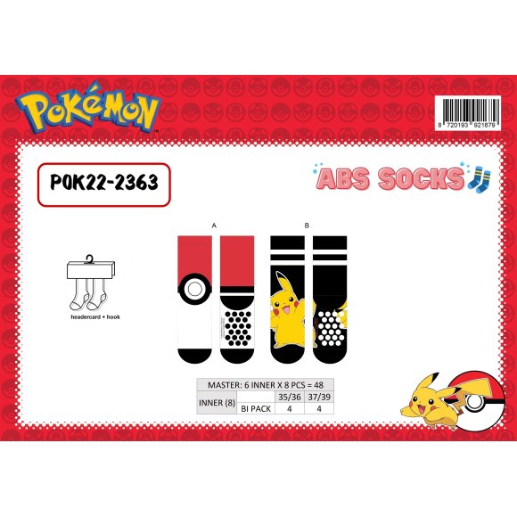SET 2 PAIA CALZINI POKEMON - TAGLIA DAL 35 AL 39