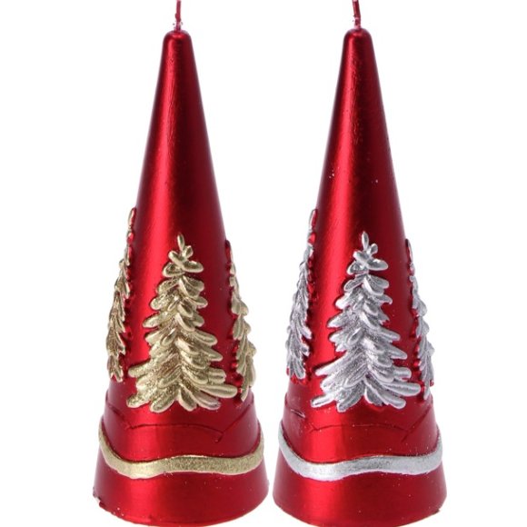 NATALE -CANDELE DECORATE A FORMA DI ALBERO DI NATALE 