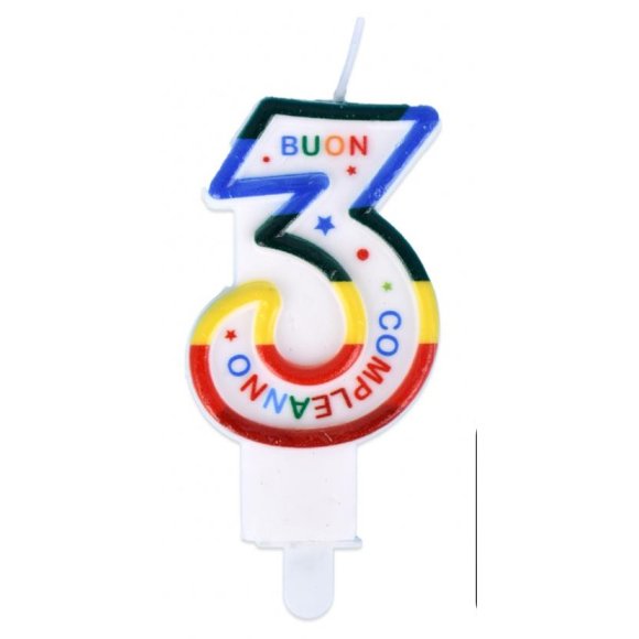 CANDELA  COLORATA - NUMERO "3"