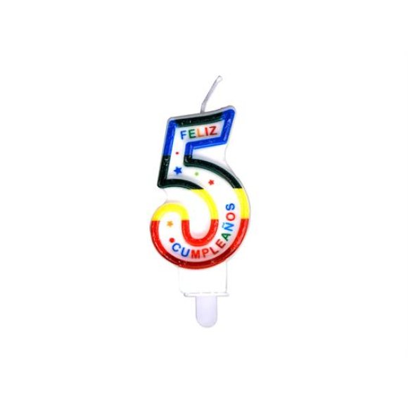 CANDELA  COLORATA - NUMERO "5"
