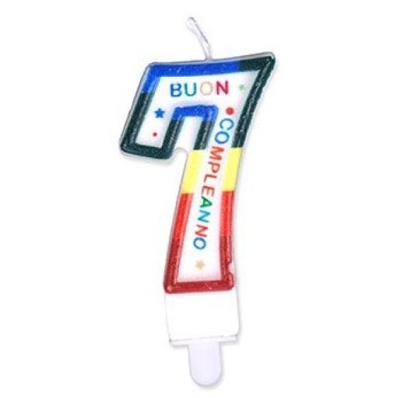 CANDELA  COLORATA - NUMERO "7"