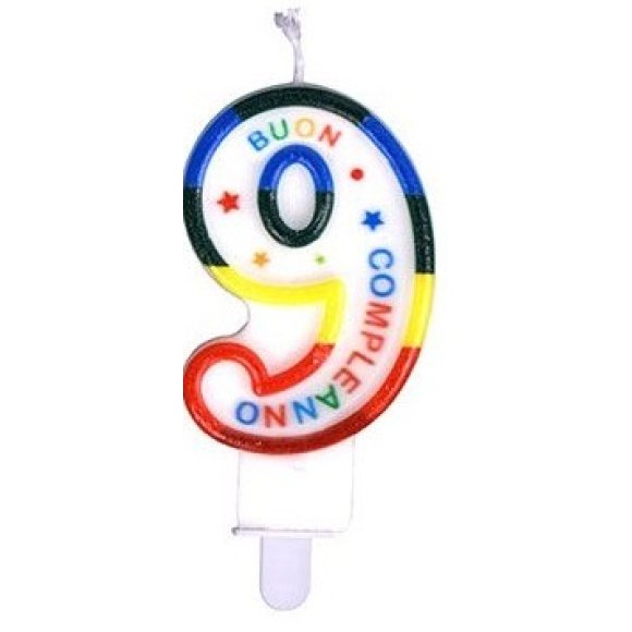 CANDELA  COLORATA - NUMERO "9"