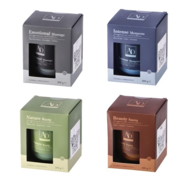 CANDELA PROFUMATA IN VETRO - PROFUMAZIONI ASSORTITE