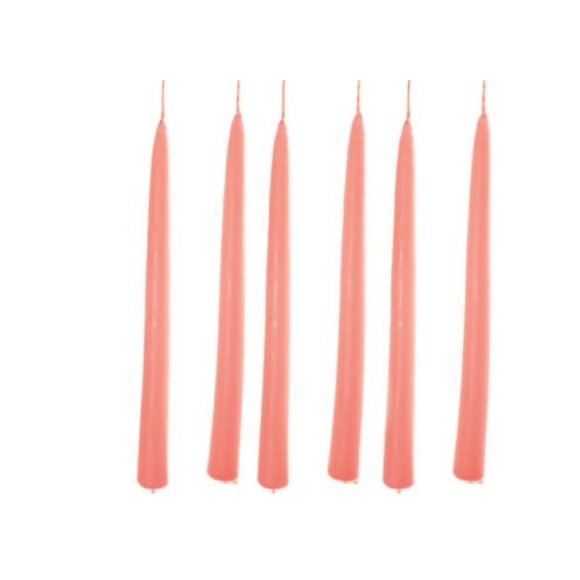 SET 6 CANDELE A STELO "OPACO" - CORALLO