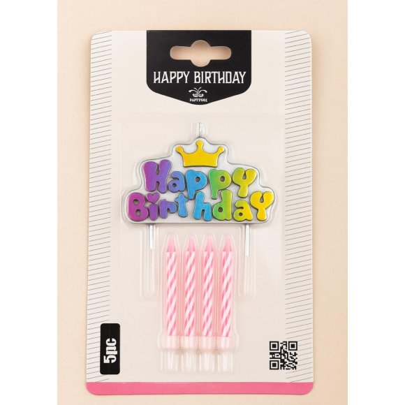 CANDELINE ROSA HAPPY BIRTHDAY CANDELINE ROSA HAPPY BIRTHDAY