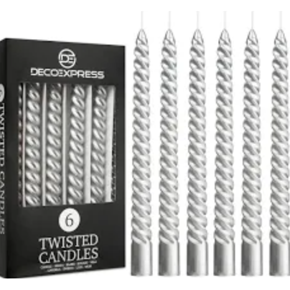 CANDELE A SPIRALE PERLATE 6PZ ED077