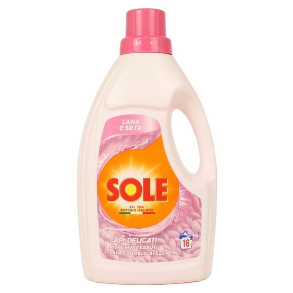 SOLE DETERSIVO BUCATO A MANO E LAVATRICE LIQUIDO LANA E SETA E CAPI DELICATI 16 LAVAGGI 1 LITRO