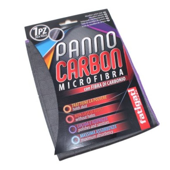PANNO CARBONE MICROFIBRA 30X40 CM - COLORI ASSORTITI