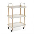 CARRELLO TRE RIPIANI CON RUOTE - BIANCO 
