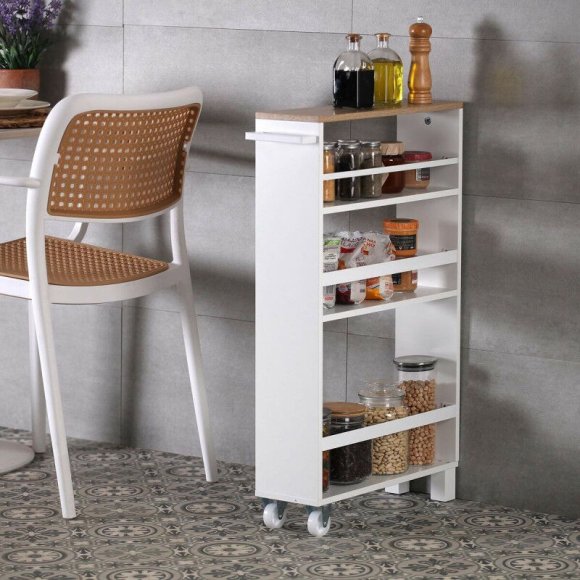 CARRELLO CON RUOTE - BIANCO