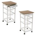 CARRELLO DA CUCINA CON RUOTE 2 CESTE - BIANCO