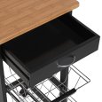 CARRELLO DA CUCINA CON RUOTE 2 CESTE - NERO 