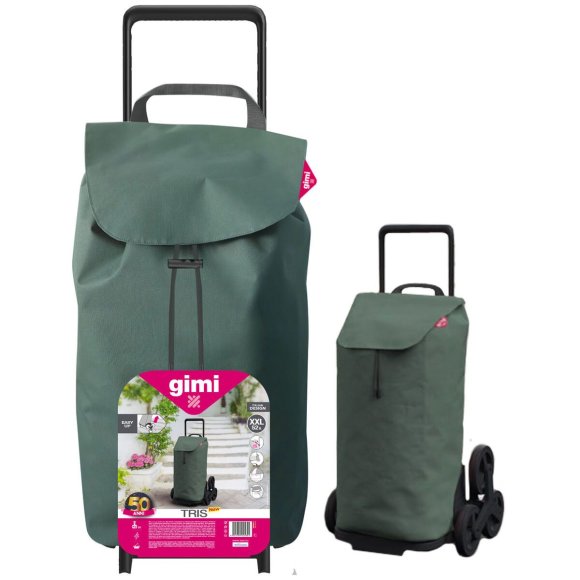 GIMI - CARRELLO SPESA TRIS 52 LITRI - VERDE