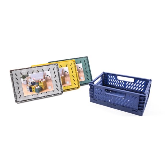 CASSETTA IN PLASTICA PIEGHIEVOLE - COLORI ASSORTITI