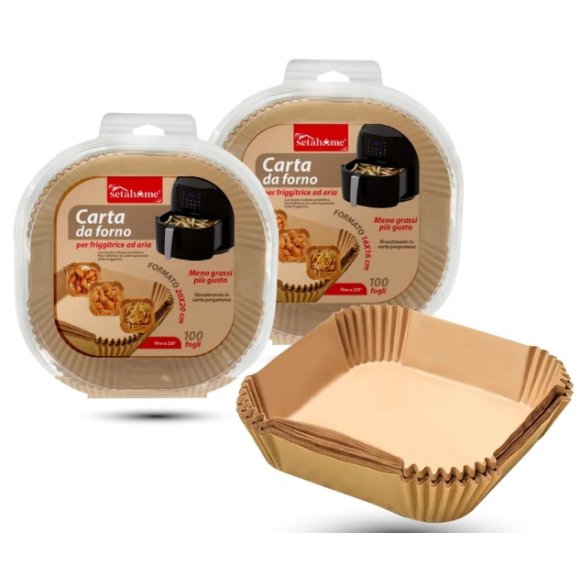 CONTENITORI QUADRATI IN CARTA FORNO 20X20X4