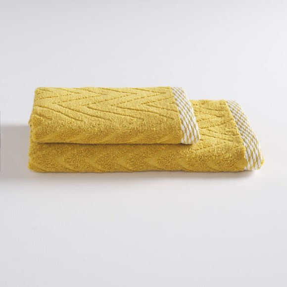VIA ROMA 60 - ASCIUGAMANI "CHEVRON" IN JACQUART - COLORI ASSORTITI