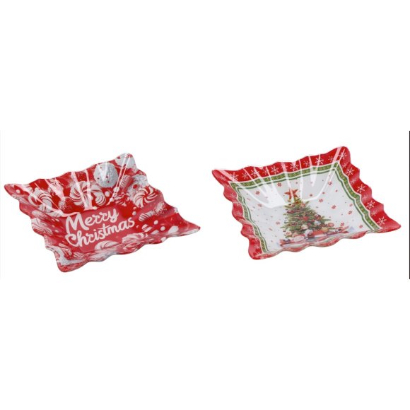 NATALE CIOTOLA IN VETRO 19,5X19  DECORAZIONI ASSORTITE