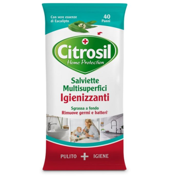 Citrosil Home Protection Salviette Igienizzanti Eucalipto 40 pezzi