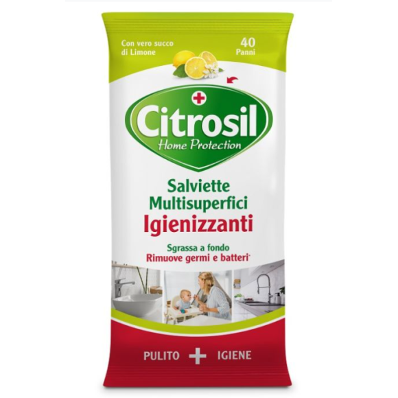 Citrosil Home Protection Salviette Igienizzanti Limone 40 pezzi