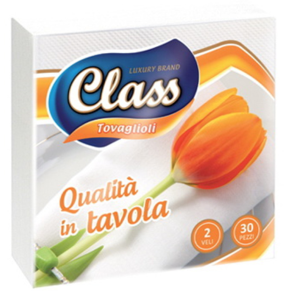 CLASS TOVAGLIOLI 33X33CM 2 VELI - 30PZ