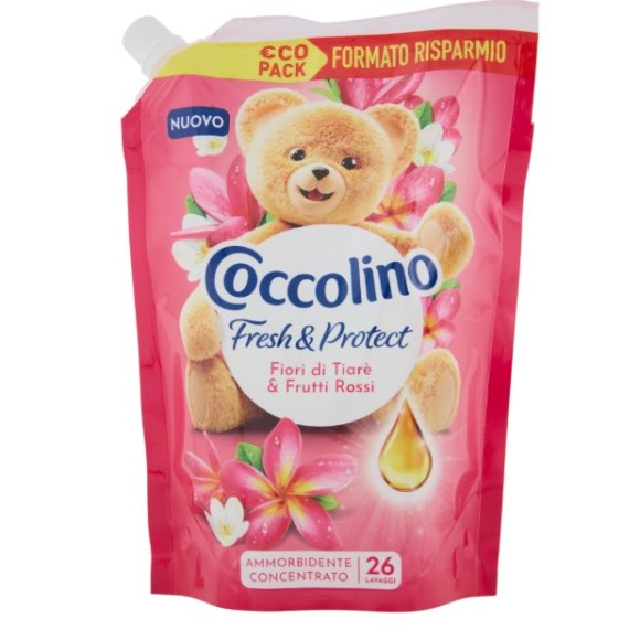 Coccolino Ammorbidente Pouch 600ml 26 Lav. Tiarè & Frutti Rossi