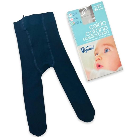 VIGNONI - COLLANT NEONATO CALDO COTONE - BLU