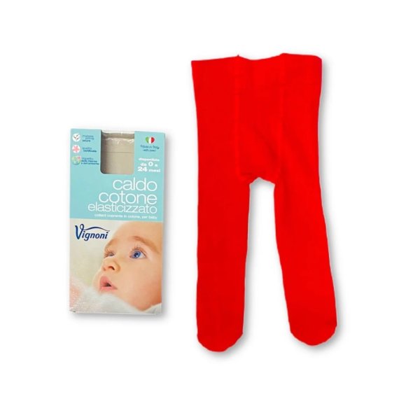 VIGNONI - COLLANT NEONATO CALDO COTONE - ROSSO