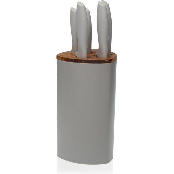 SET 5 COLTELLI CON CEPPO - GRIGIO