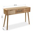CONSOLLE 3 CASSETTI RATTAN