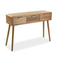 CONSOLLE 3 CASSETTI RATTAN
