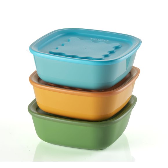 GUZZINI CONTENTORI QUADRATI IN PLASTICA - 3 PEZZI 