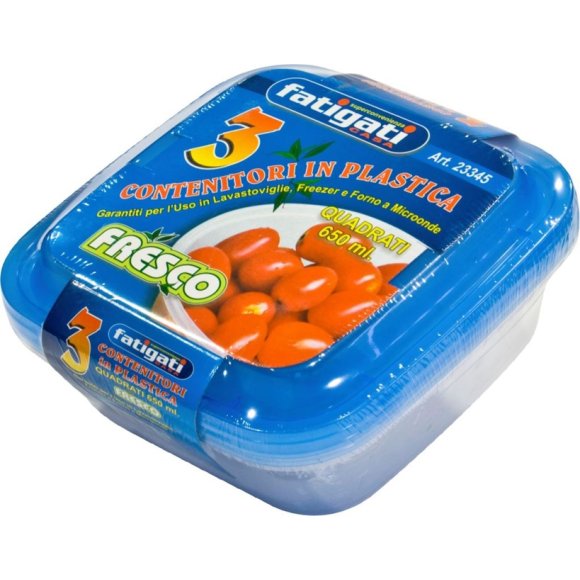 CONTENITORI QUADRATI IN PLASTICA - 3 PEZZI