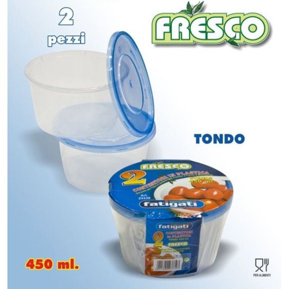 CONTENITORI TONDI IN PLASTICA - 2 PEZZI