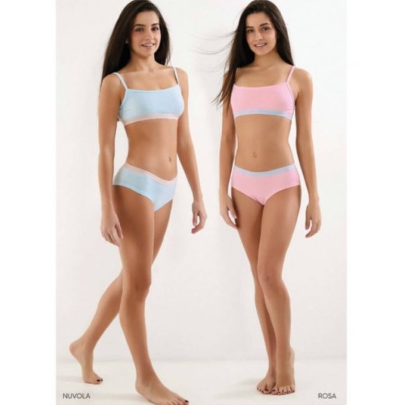 JADEA - COORDINATO RAGAZZA COD.4641 BRASSIERE+SLIP - COLORI ASSORTITI