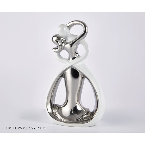 COPPIA BIANCO/ARGENTO - 25 CM