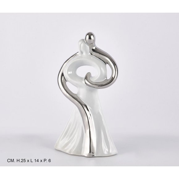 COPPIA BIANCO/ARGENTO - 25 CM 