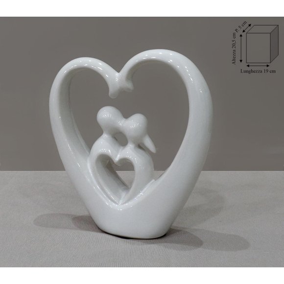 INNAMORATI NEL CUORE 19 CM - BIANCO