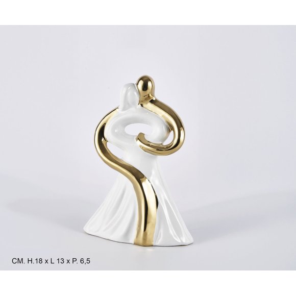 COPPIA INNAMORATI 18 CM - BIANCO/ORO 